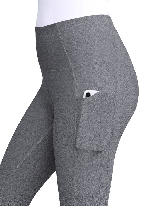 Women's Yoga Pants Tummy Compression Slimming Barre Mesh Capri Leggins with Pocket and Inner Pocket Daily Haute