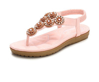 Women's flower beaded elastic slip on comfort sandals Daily Haute