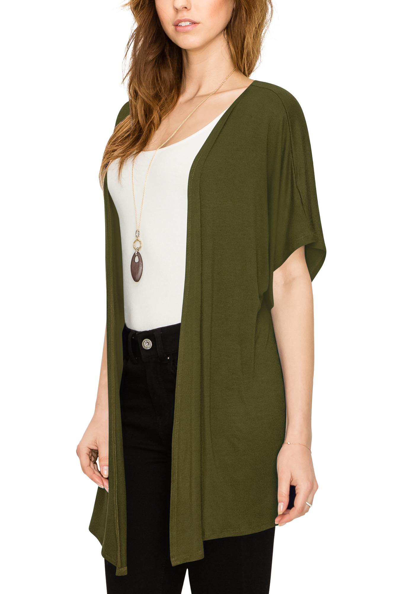 Woman's Short Sleeved Woollen Sweater, Jade Green