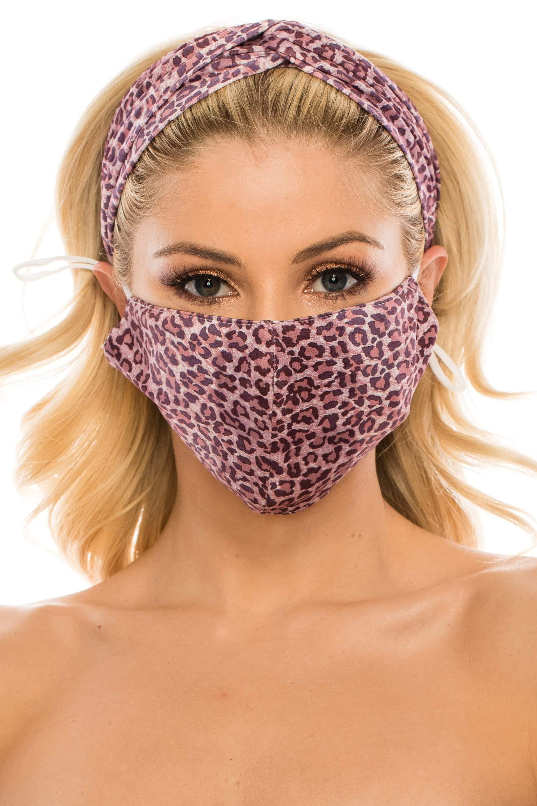 DAILYHAUTE FACE MASK Fashion Fabric Reusable Mask with Adjustable Earloops with Matching Headband and 10 Free Filters